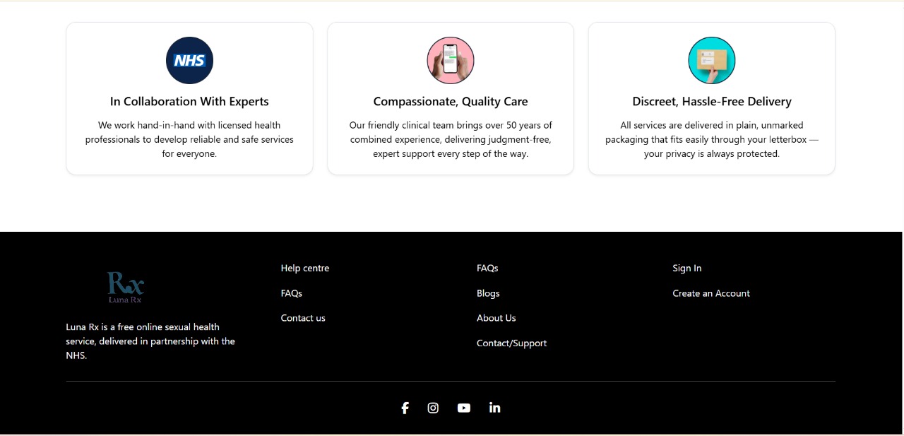 Luna Rx – Digital Contraceptive Care Platform project screenshot 2