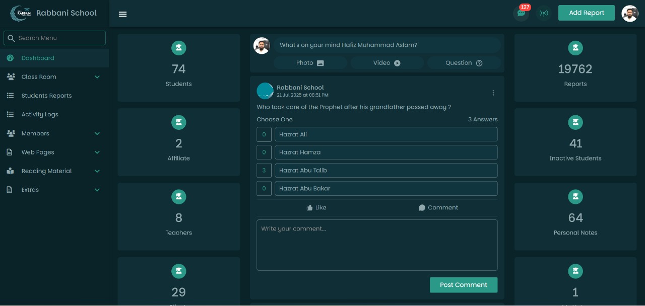 Rabbani School LMS & Staff System project screenshot 2